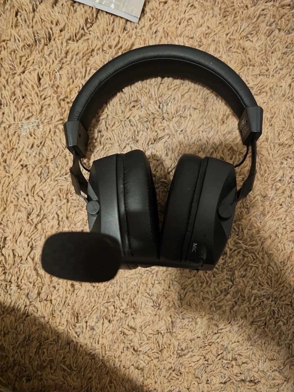 Black Over-Ear Gaming Headset with Boom Mic